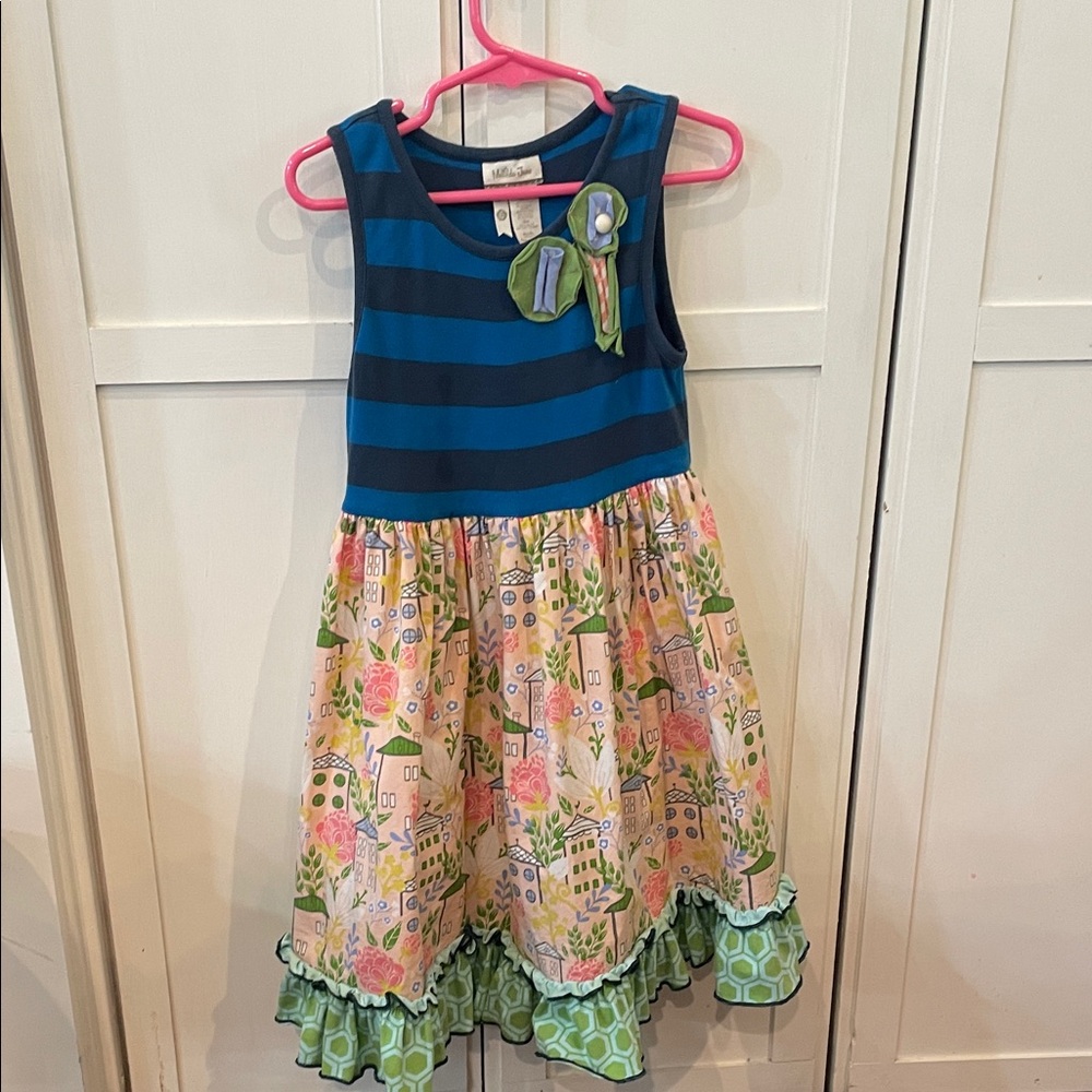 Matilda Jane Blue and Pink Striped Floral Dress